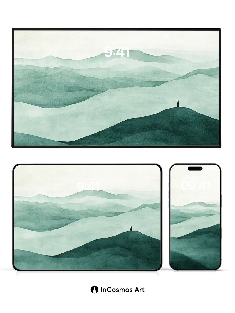 Serenity Ridge Wallpaper with Solitary Figure