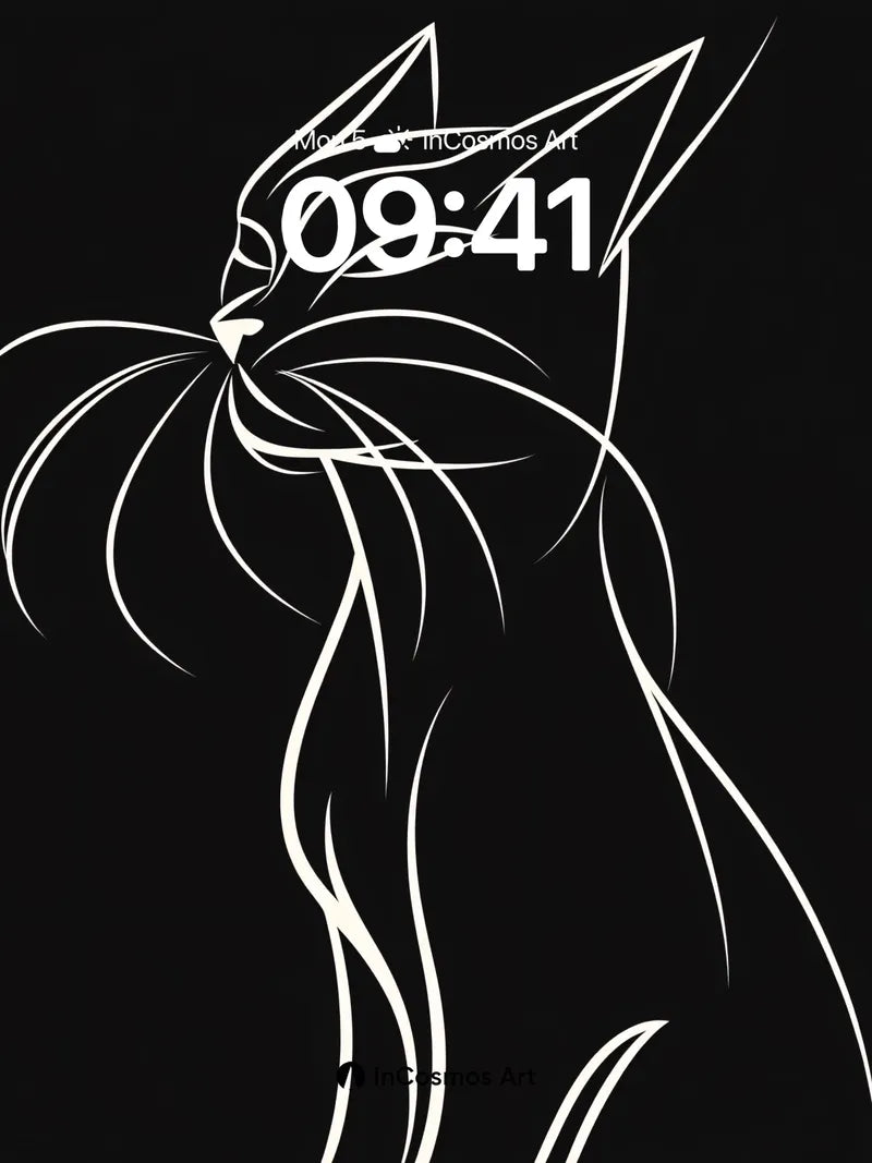 Silent Whisker Wallpaper with Luminescent Lines
