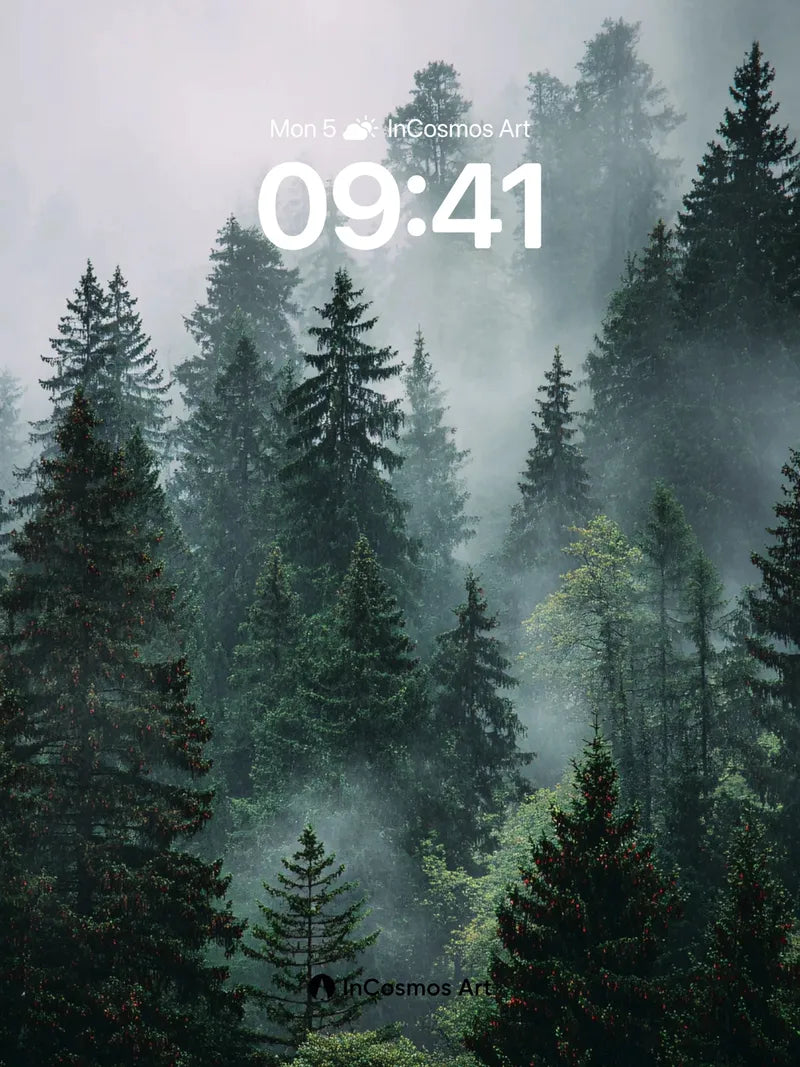 Whispering Pines Wallpaper in Ethereal Mist