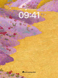 Whirlwind Lavender Wallpaper with Golden Currents