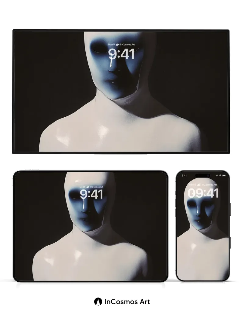 Silent Void Wallpaper with Icy Glow