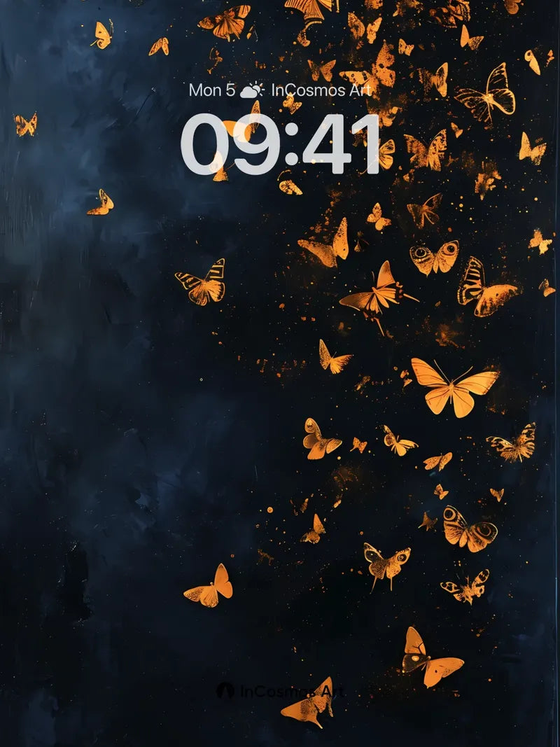 Golden Swarm Wallpaper with Midnight Flight