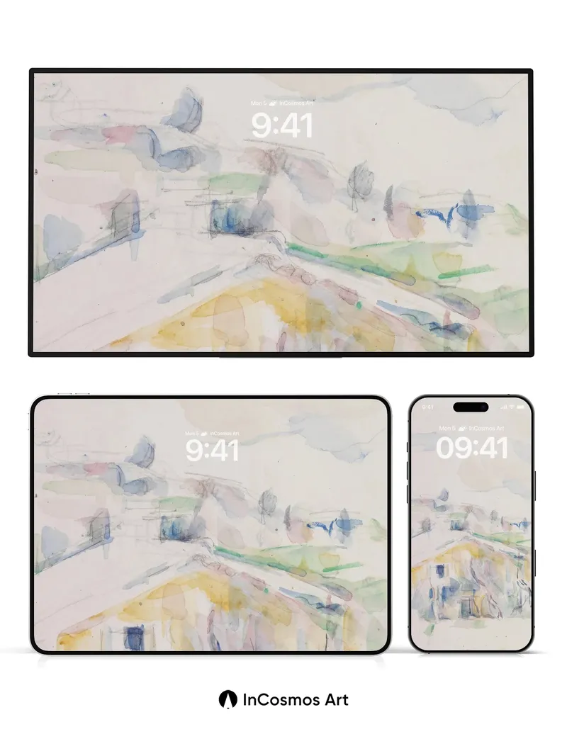 Whispering Watercolor Wallpaper with Soft Horizon