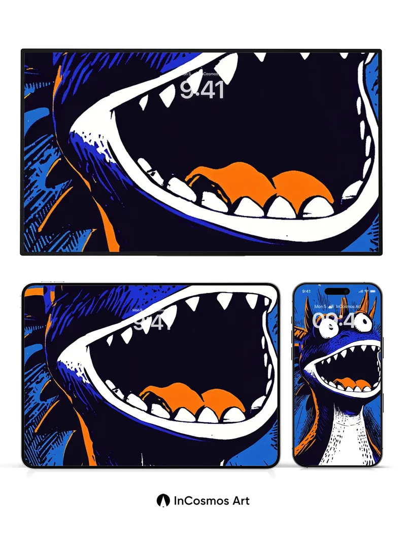 Chromatic Roar Wallpaper with Electric Spikes