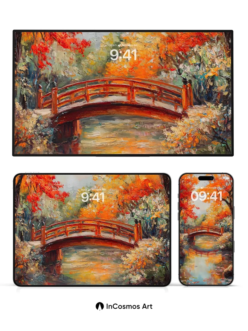 Autumn Reverie Wallpaper with Reflective Water