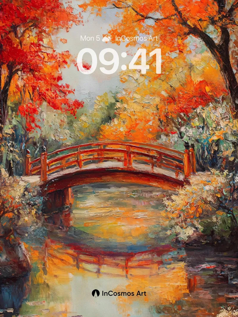 Autumn Reverie Wallpaper with Reflective Water