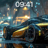 Neon Rainfall Wallpaper with Electric Reflections wallpaper for iPhone, iPad & Mac