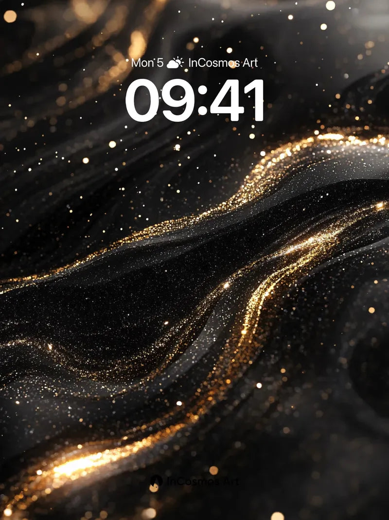 Luminous Void Wallpaper with Golden Veins