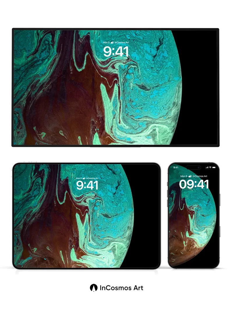 Whirlwind Sea Wallpaper with Cosmic Veins