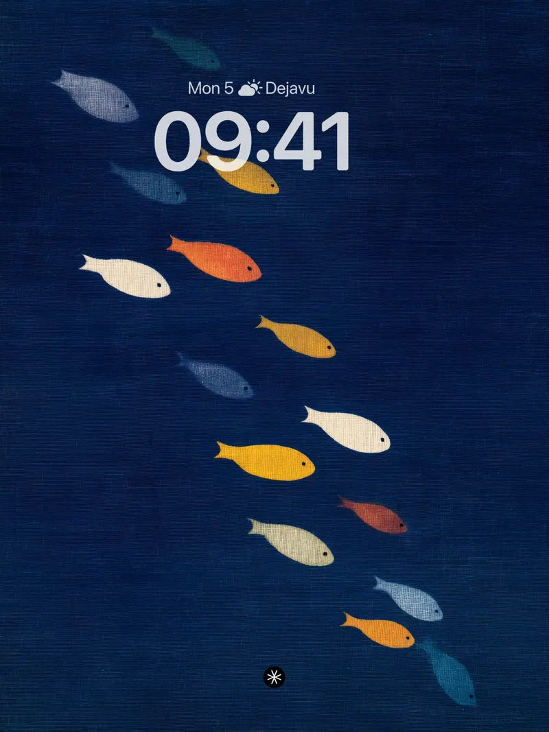 Deep Ocean School Fish Wallpaper