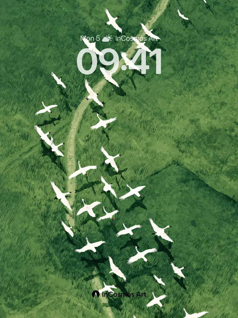 Serenity Flight Wallpaper with Emerald Veins wallpaper for iPhone, iPad & Mac
