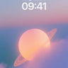 Luminous Saturn Wallpaper with Cloud Veil wallpaper for iPhone, iPad & Mac