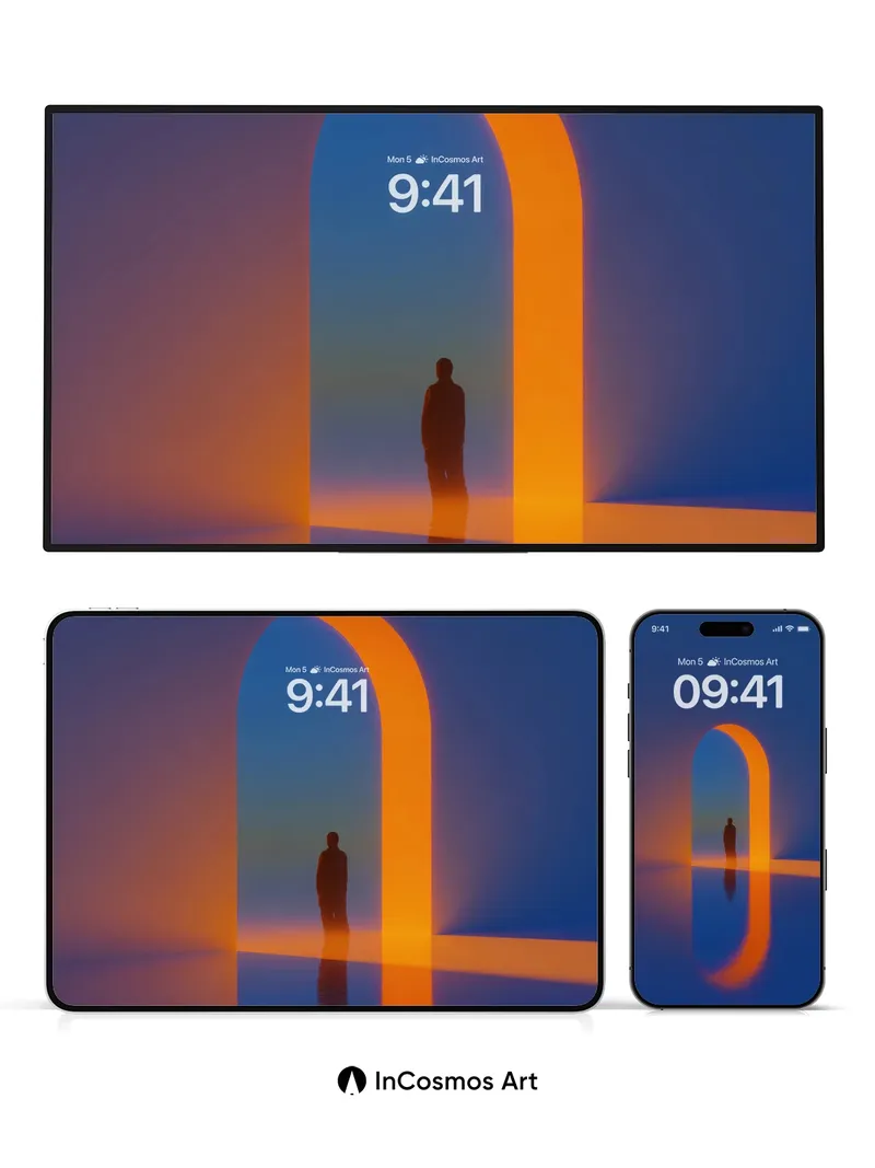 Silhouette Mirage Wallpaper with Glowing Arch