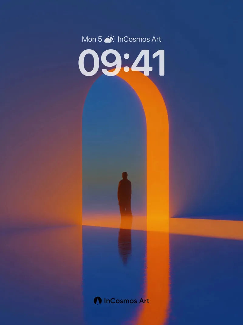 Silhouette Mirage Wallpaper with Glowing Arch