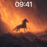 Crimson Storm Wallpaper with Silhouetted Stallion wallpaper for iPhone, iPad & Mac
