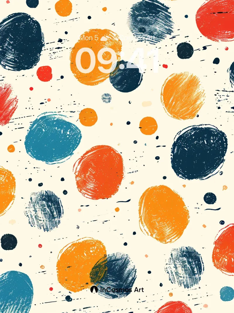 Playful Dots Wallpaper with Brushstroke Energy