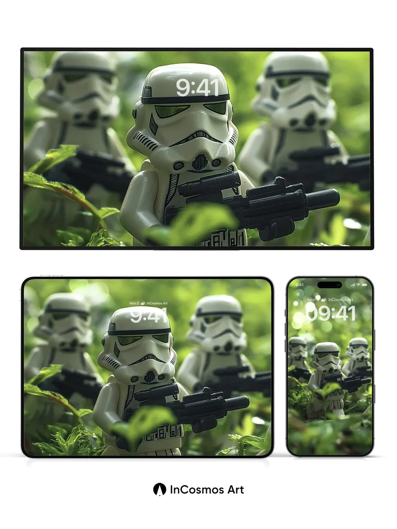 Forest Sentinels Wallpaper with LEGO Stormtroopers