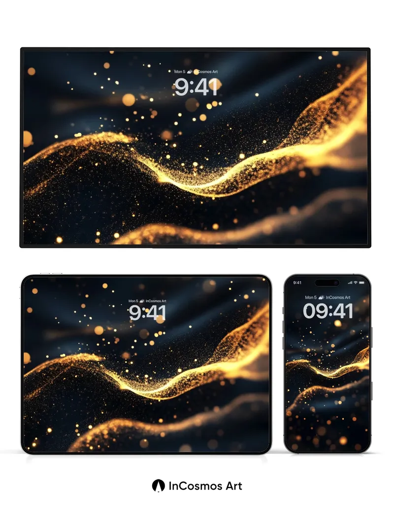 Golden Veil Wallpaper with Cosmic Dust