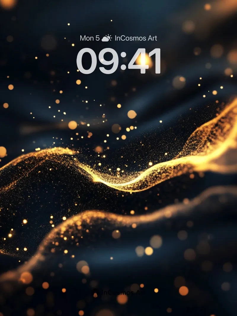 Golden Veil Wallpaper with Cosmic Dust