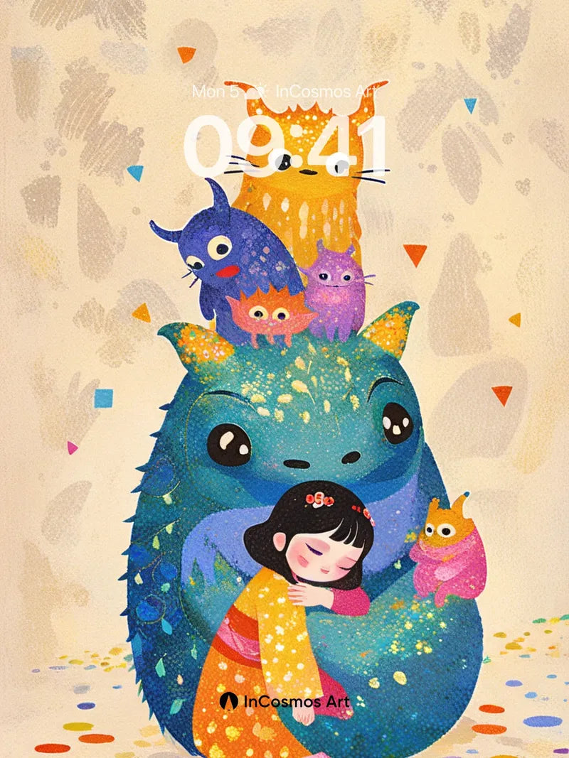 Whispering Hug Wallpaper with Stacked Dreams wallpaper for iPhone, iPad & Mac