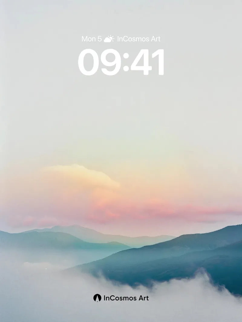 Serenity Over Mountains Wallpaper with Ethereal Hues