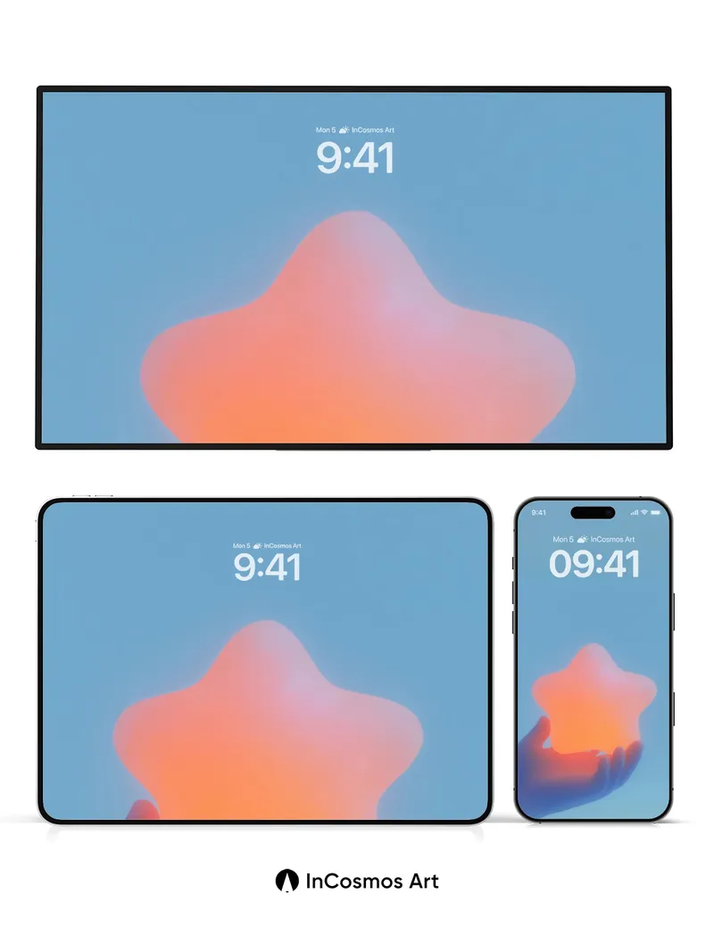 Serene Starlight Wallpaper with Soft Gradient Glow