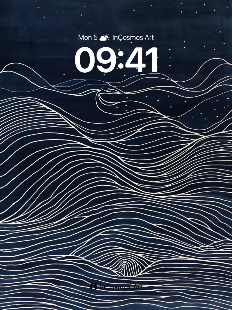 Stellar Wave Wallpaper with Moonlit Lines
