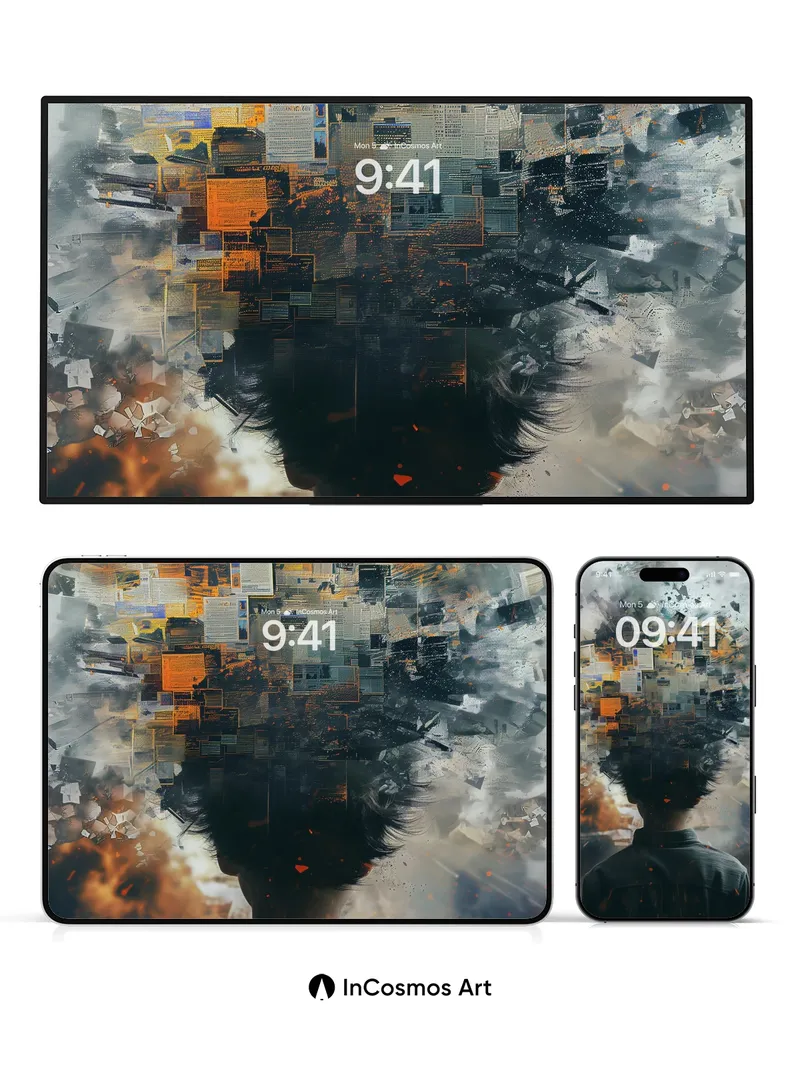 Mindstorm Collage Wallpaper with Digital Ash