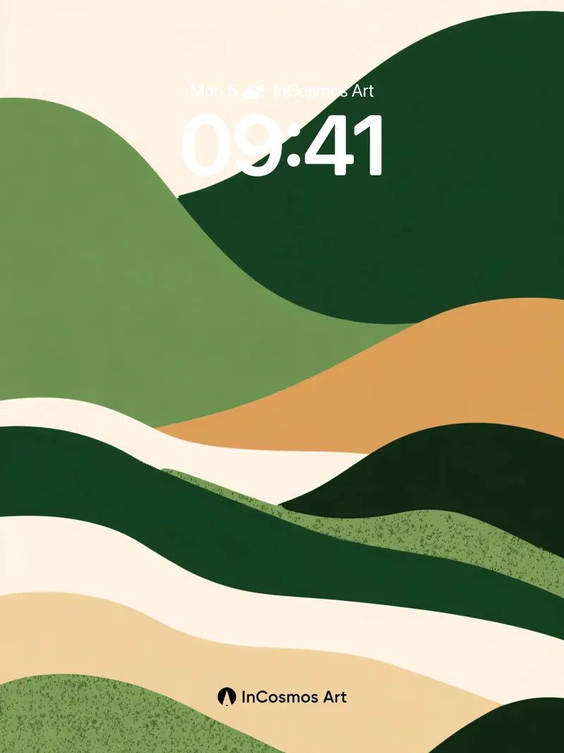 Serenity Ridge Wallpaper with Earth-Toned Waves