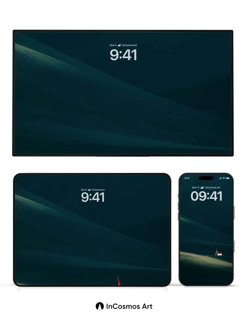 Whispering Hillside Wallpaper with Solitary Chapel