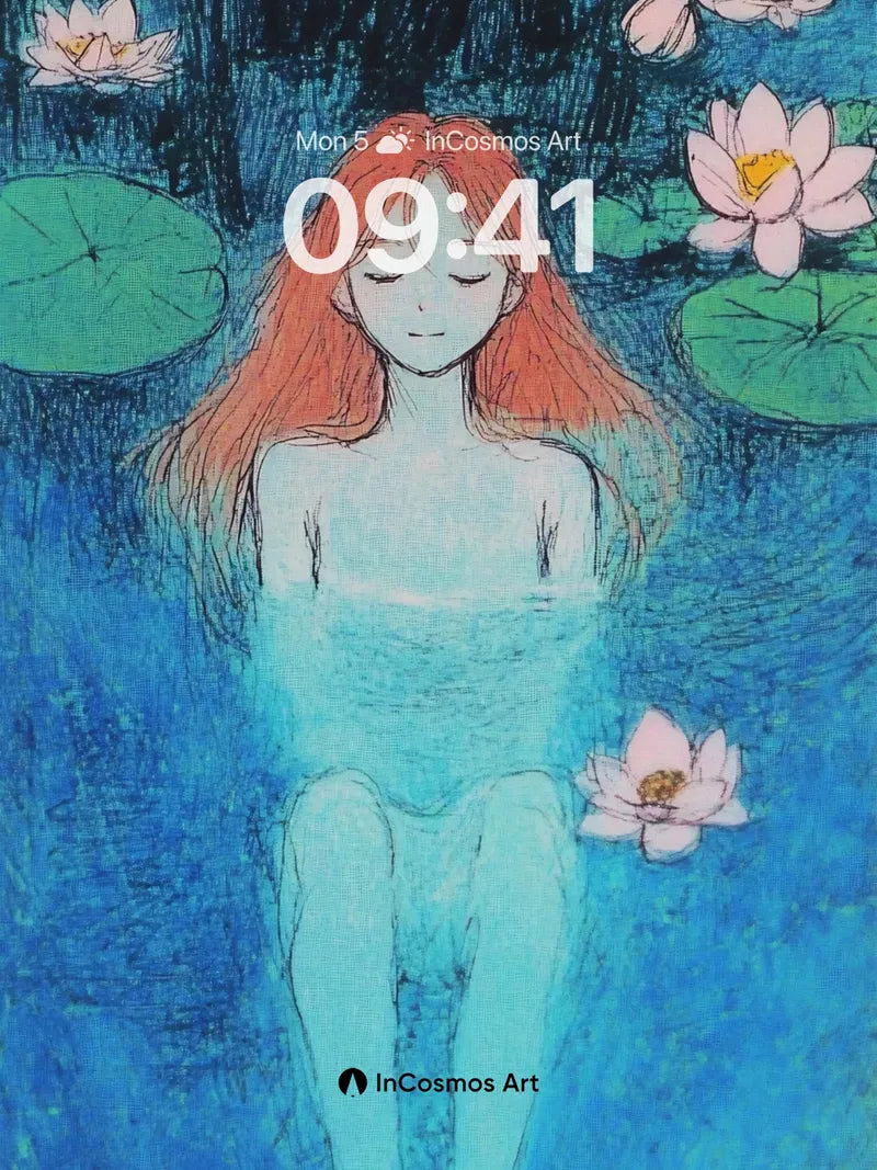 Serene Waterlily Wallpaper with Ethereal Light