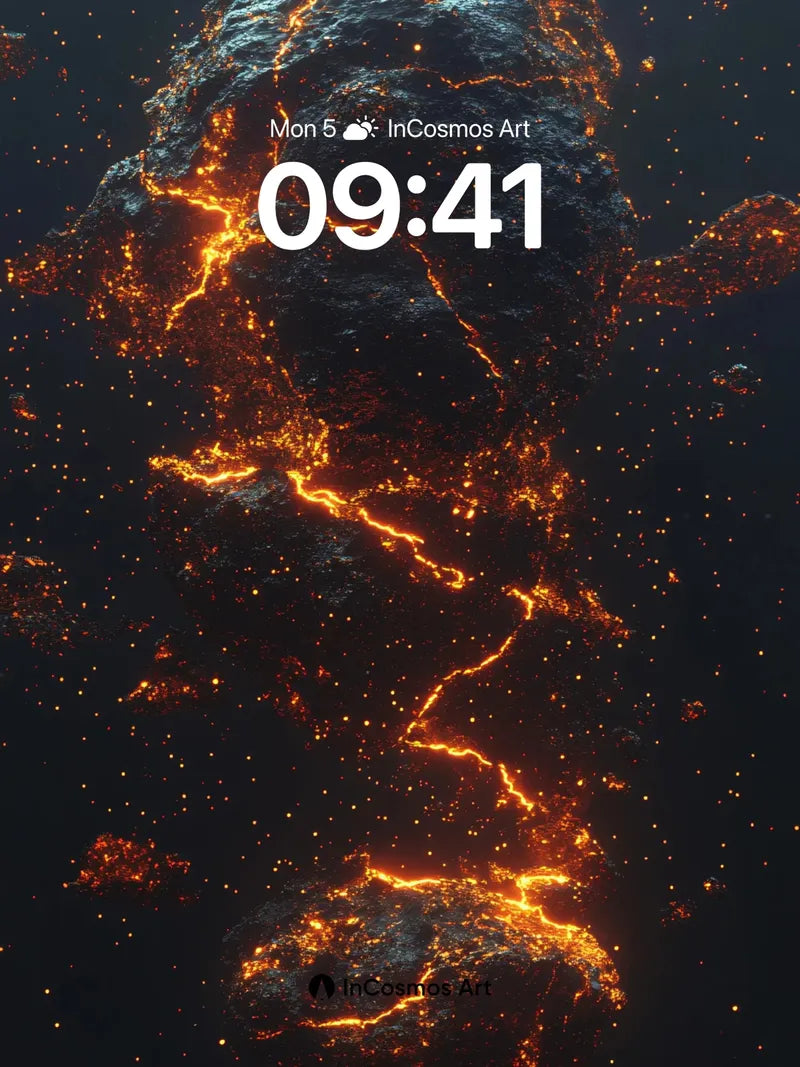 Volcanic Pulse Wallpaper with Lava Veins