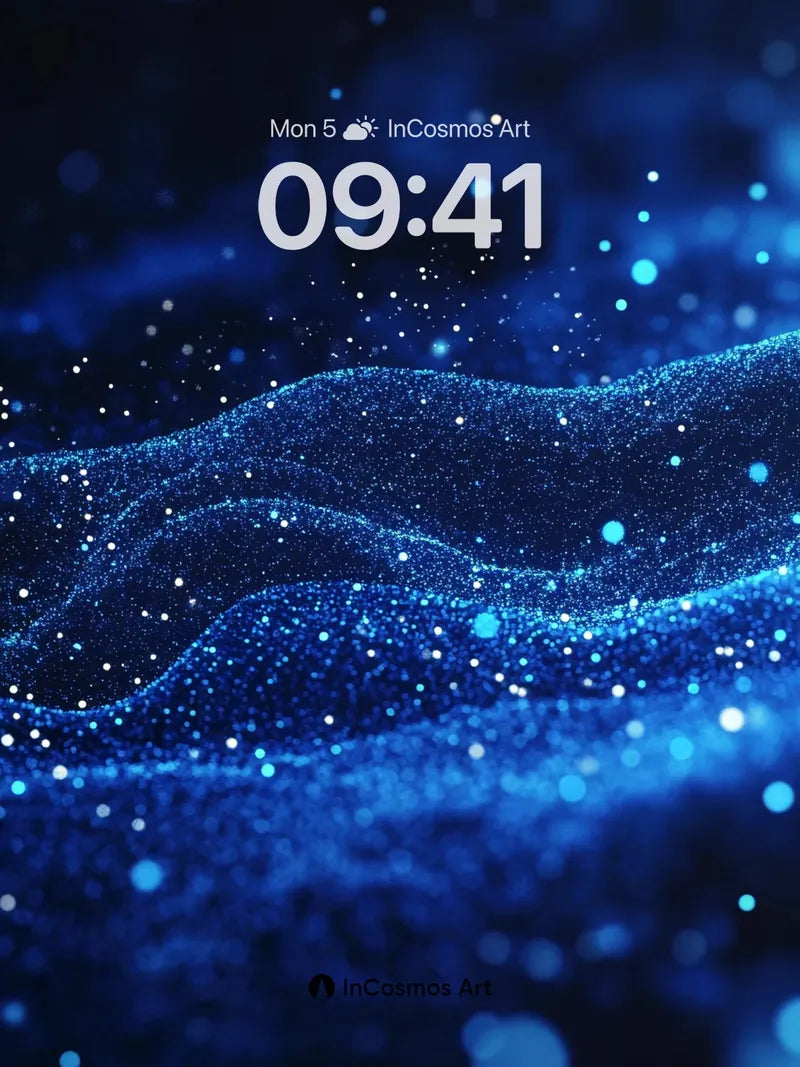 Cosmic Wave Wallpaper with Starlit Flow