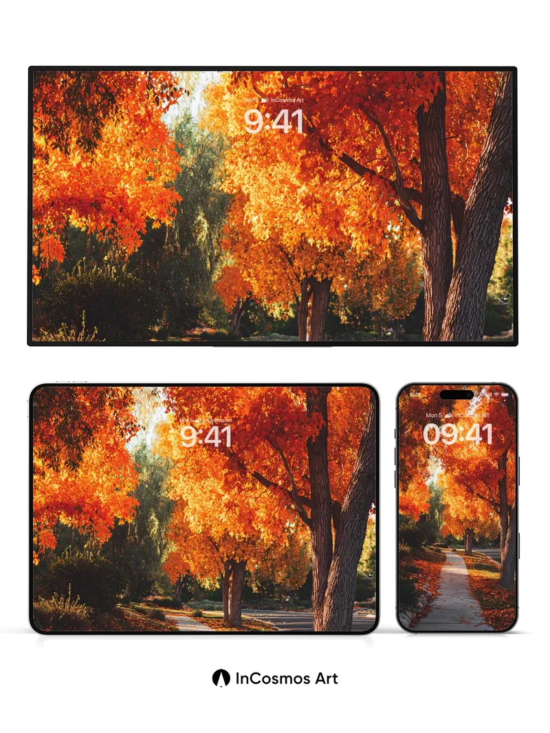 Autumn Hush Wallpaper with Golden Canopy