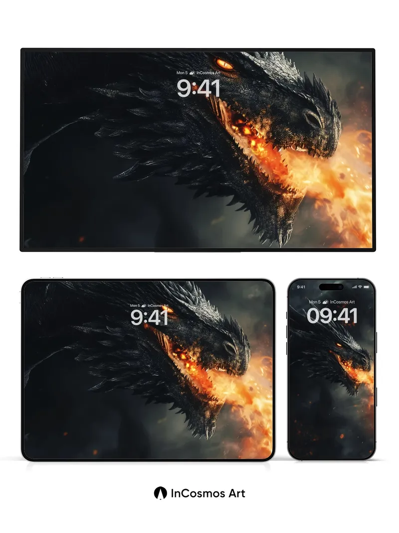 Ember-Whisper Dragon Wallpaper with Fiery Breath