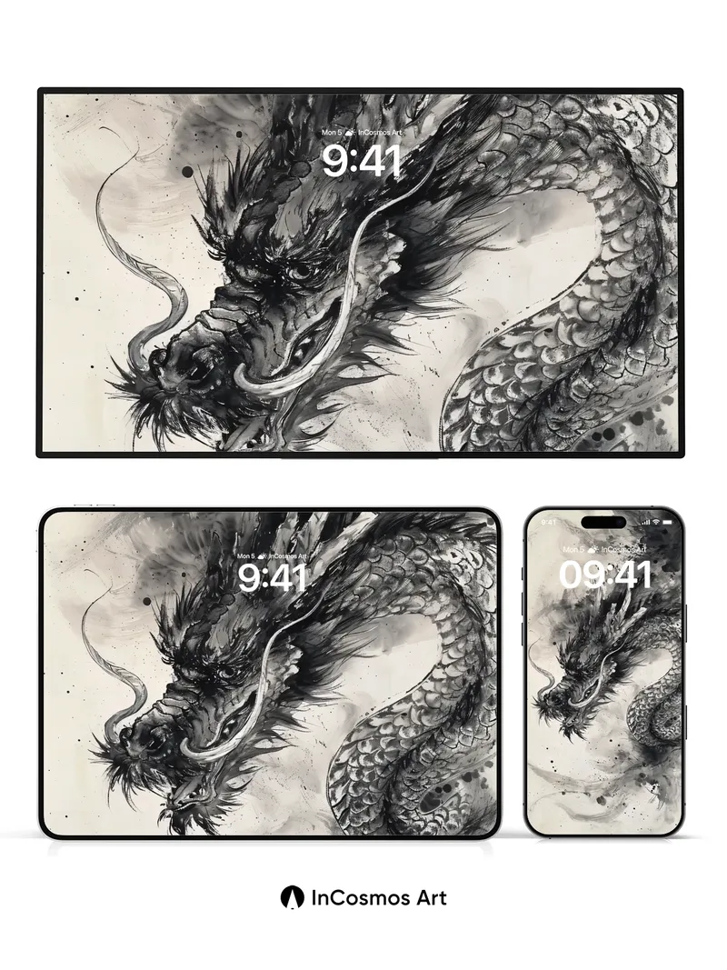 Inkstorm Dragon Wallpaper with Mythic Breath