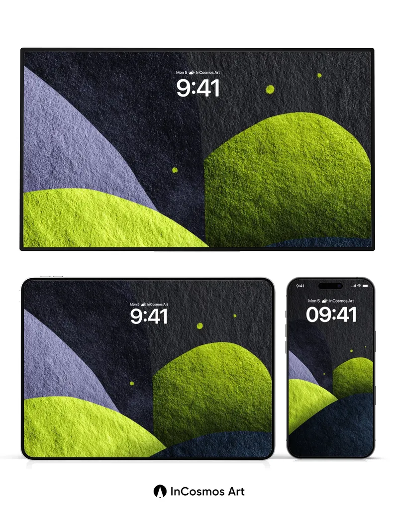 Luminous Terrain Wallpaper with Textured Peaks