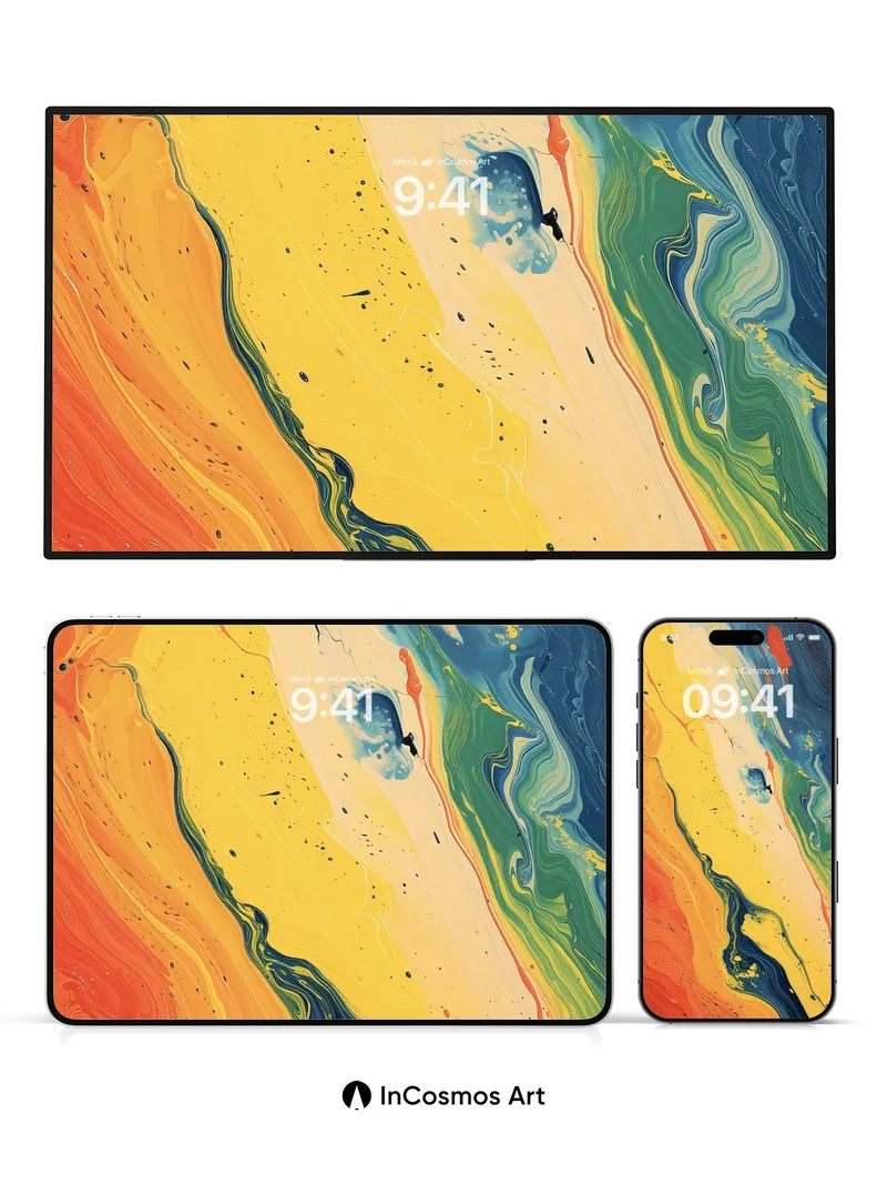 Luminous Flow Wallpaper with Cosmic Veins