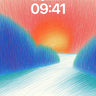 Serenity Sunset Wallpaper with Brushstroke Hues wallpaper for iPhone, iPad & Mac