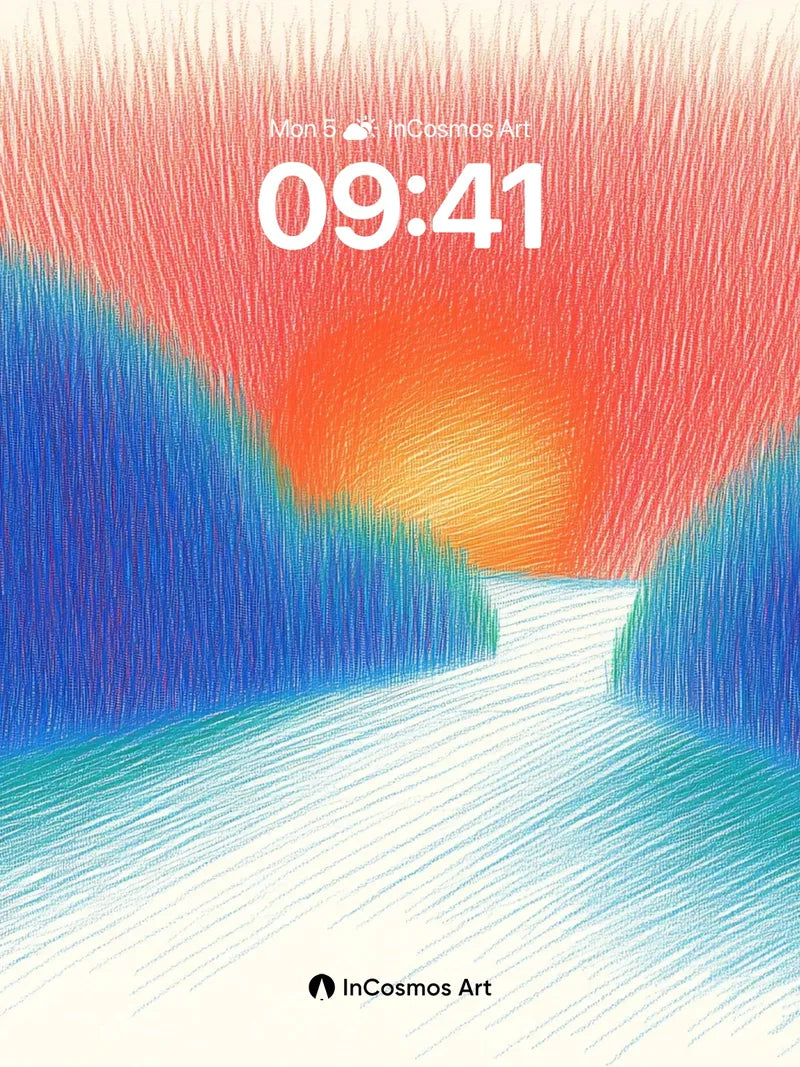 Serenity Sunset Wallpaper with Brushstroke Hues