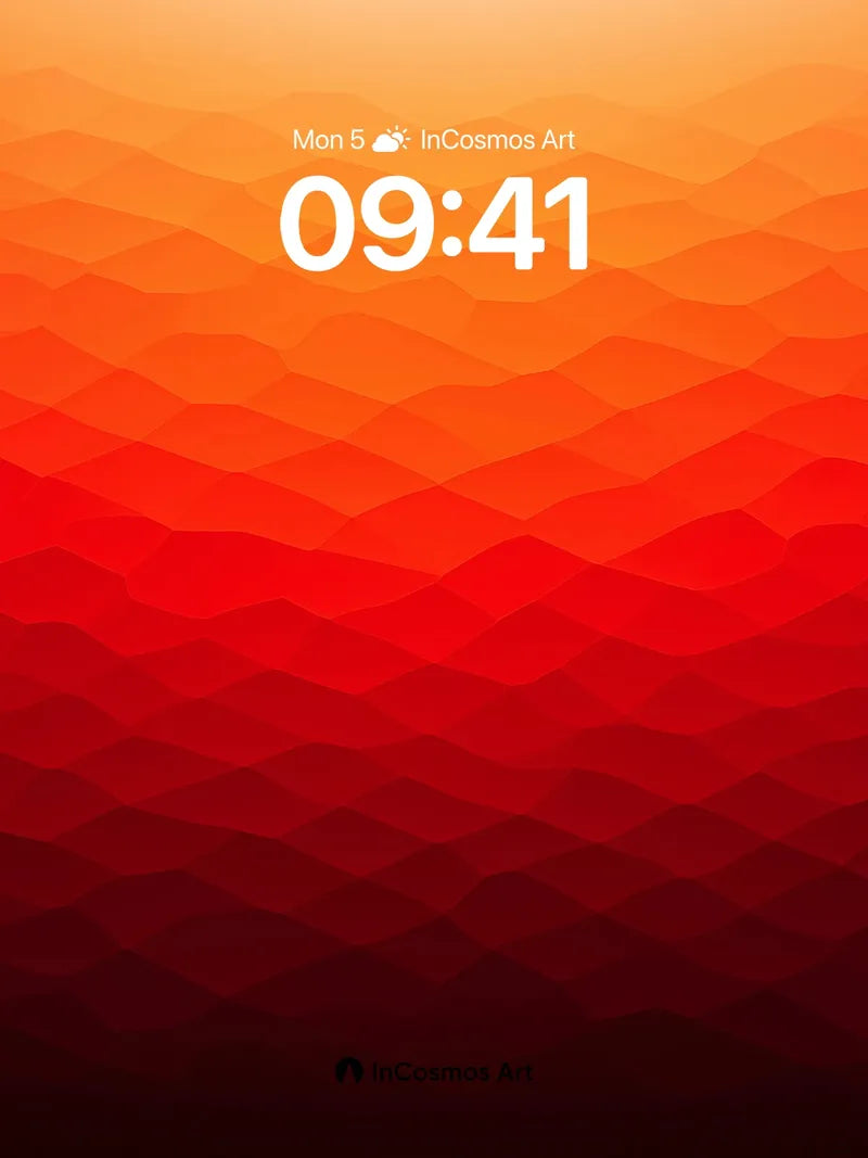 Crimson Horizon Wallpaper with Geometric Heat