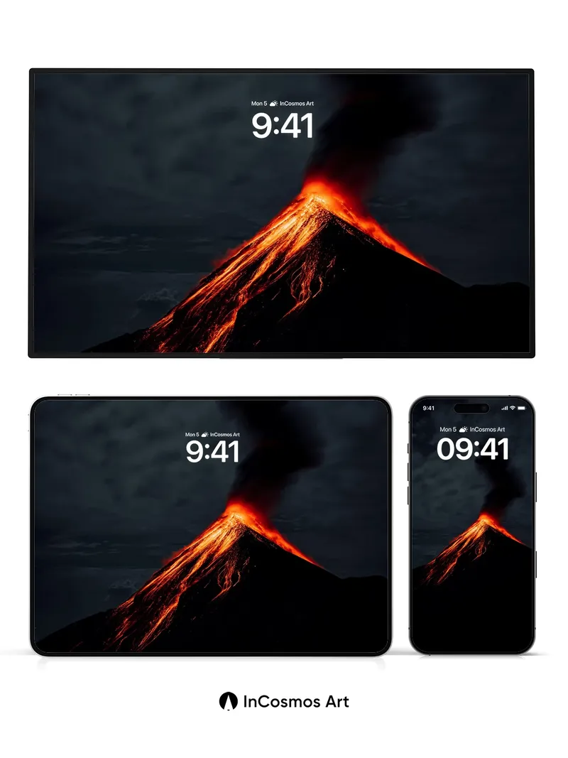 Fiery Ascent Wallpaper with Volcanic Breath