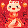 Playful Serpent Wallpaper with Lunar Lanterns wallpaper for iPhone, iPad & Mac
