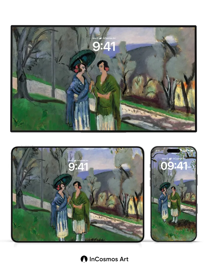 Whispering Garden Wallpaper with Matisse Light