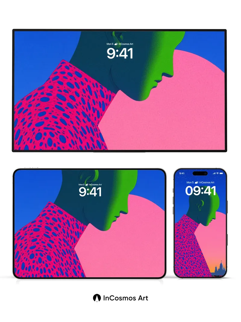 Neon Silence Wallpaper with Cosmic Drape