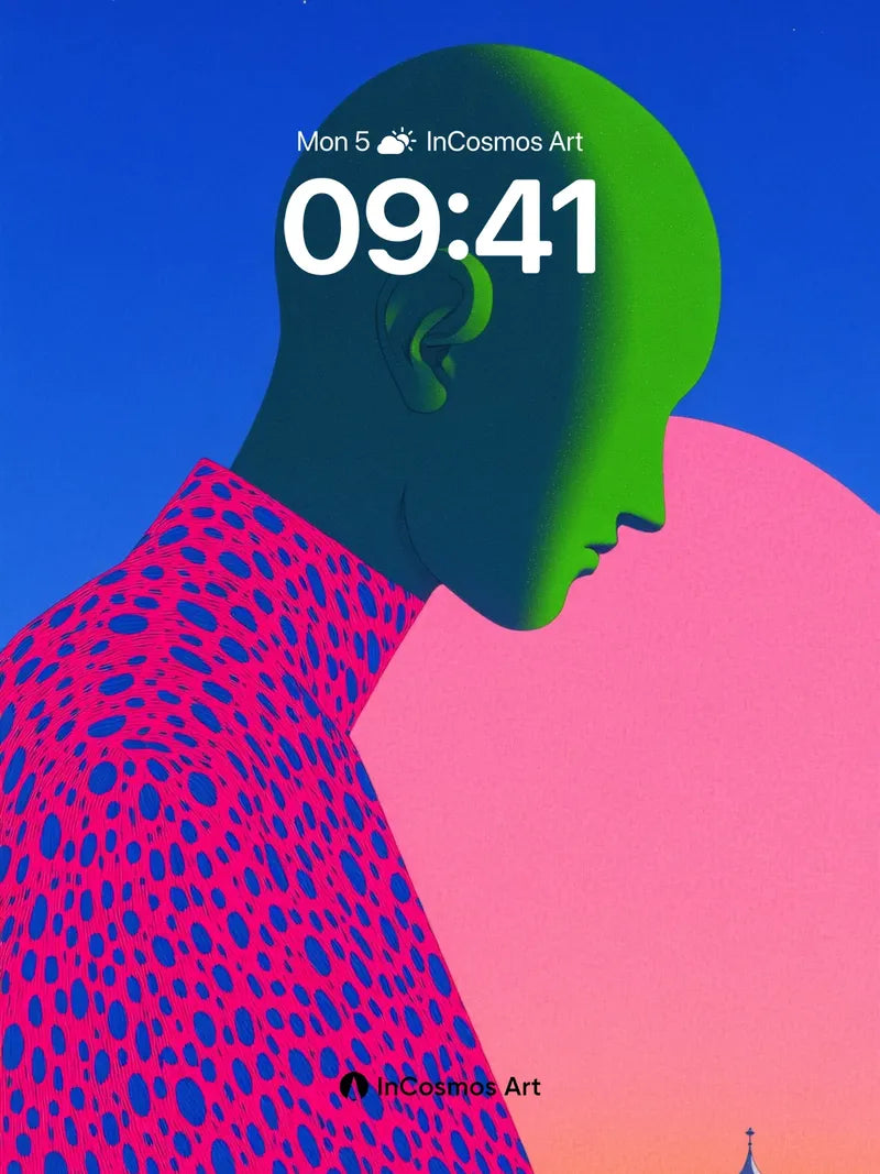 Neon Silence Wallpaper with Cosmic Drape