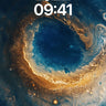 Cosmic Vortex Wallpaper with Golden Edges wallpaper for iPhone, iPad & Mac