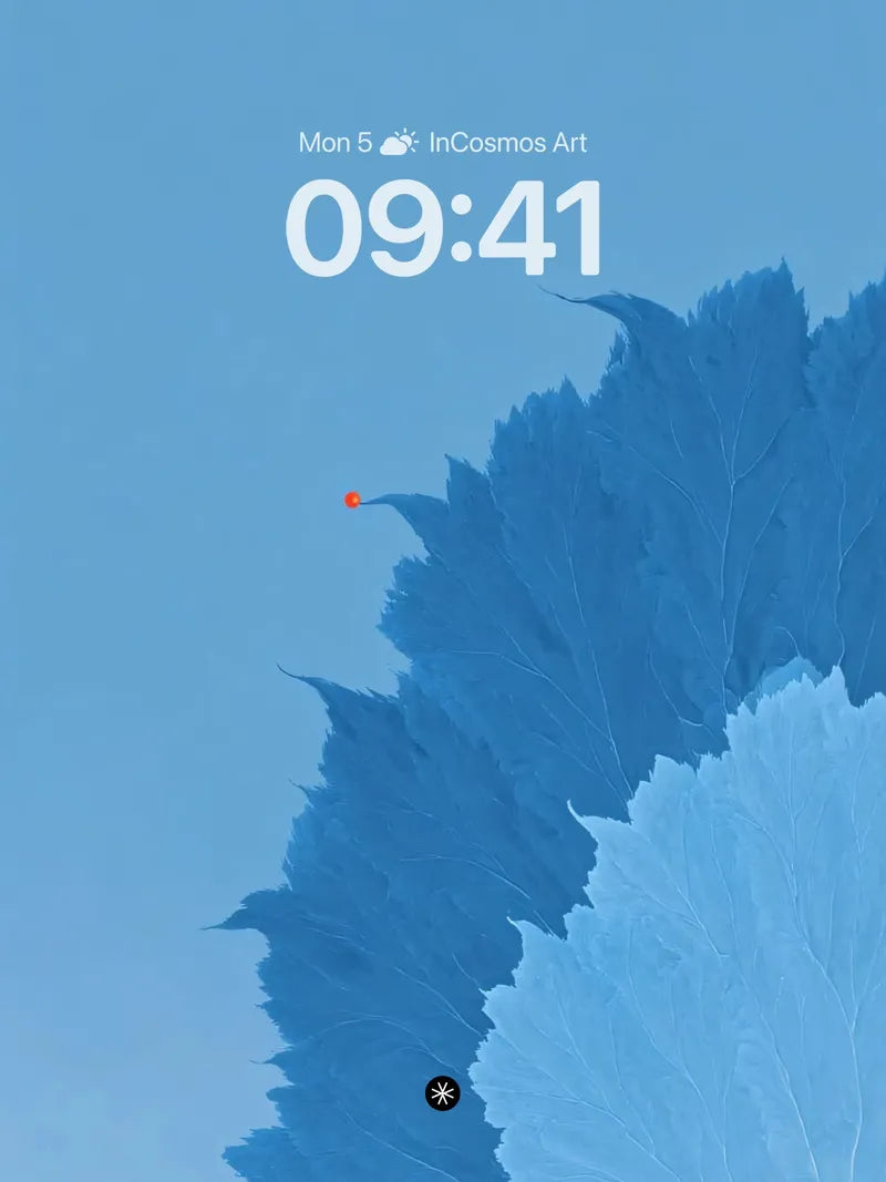 Serene Leaf Silhouette Wallpaper with Minimalist Blue Gradient wallpaper for iPhone, iPad & Mac
