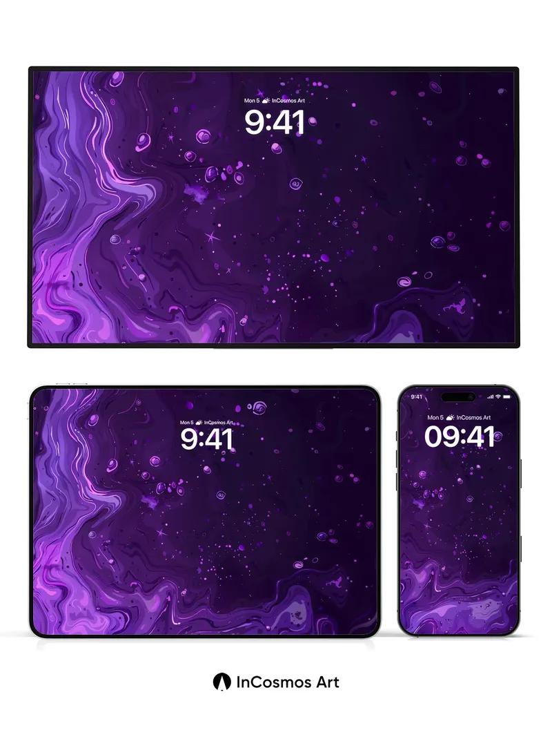 Lavender Nebula Wallpaper with Cosmic Swirls