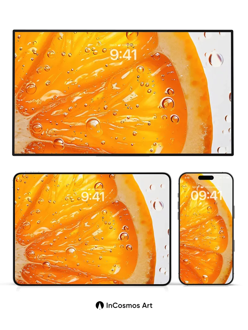 Citrus Pulse Wallpaper with Liquid Light